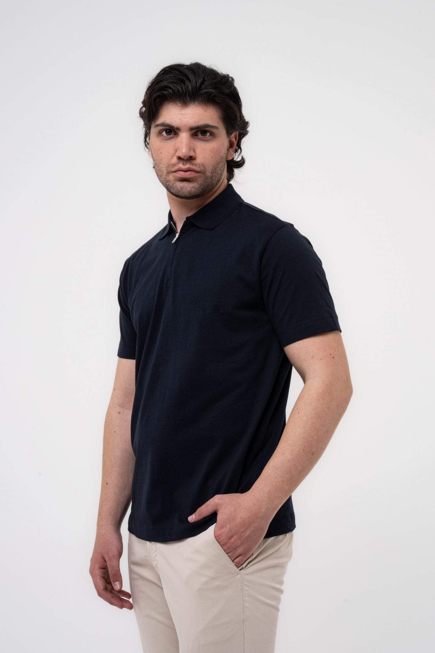 Polo in maglia con zip