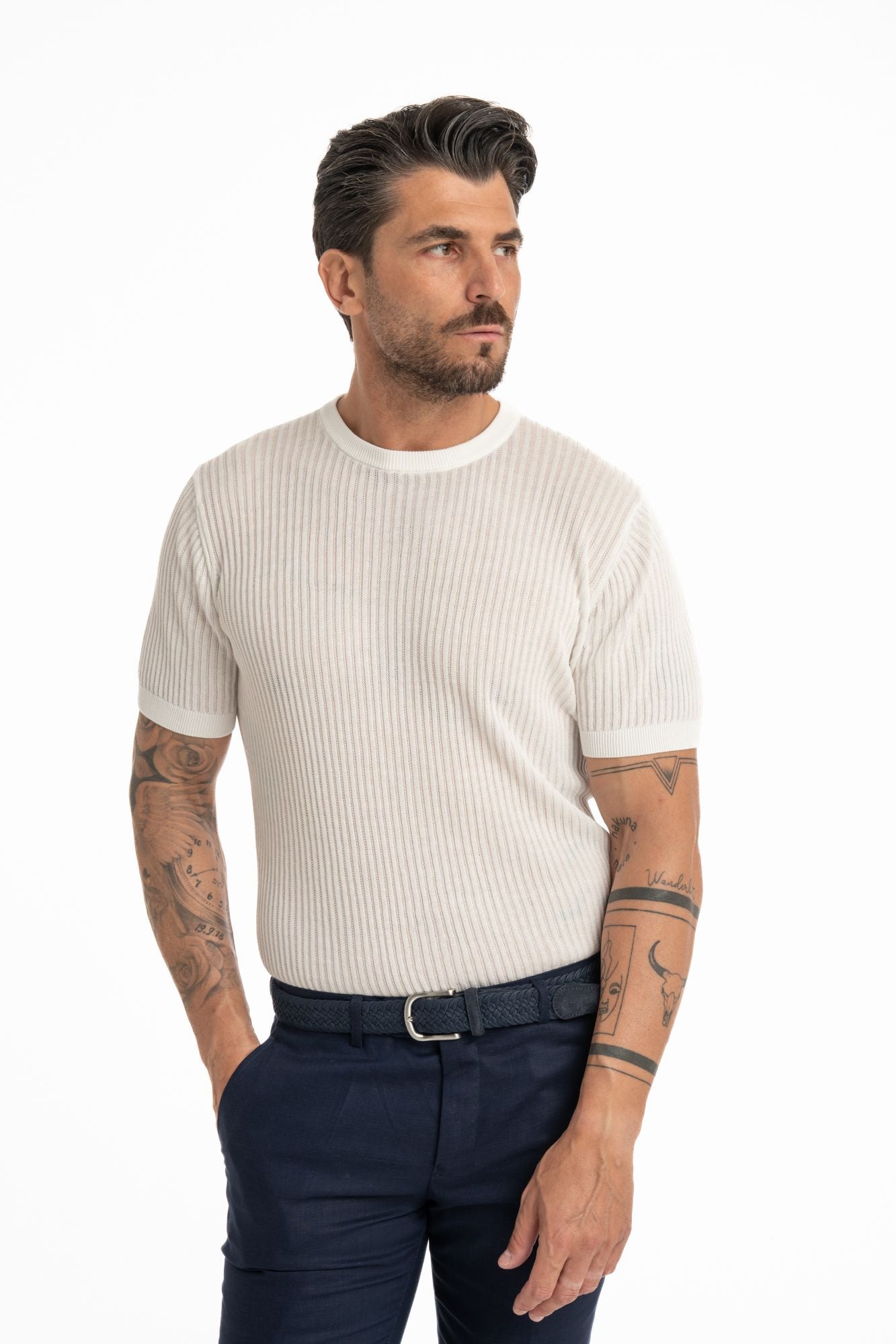Maglia girocollo in filato extrafine