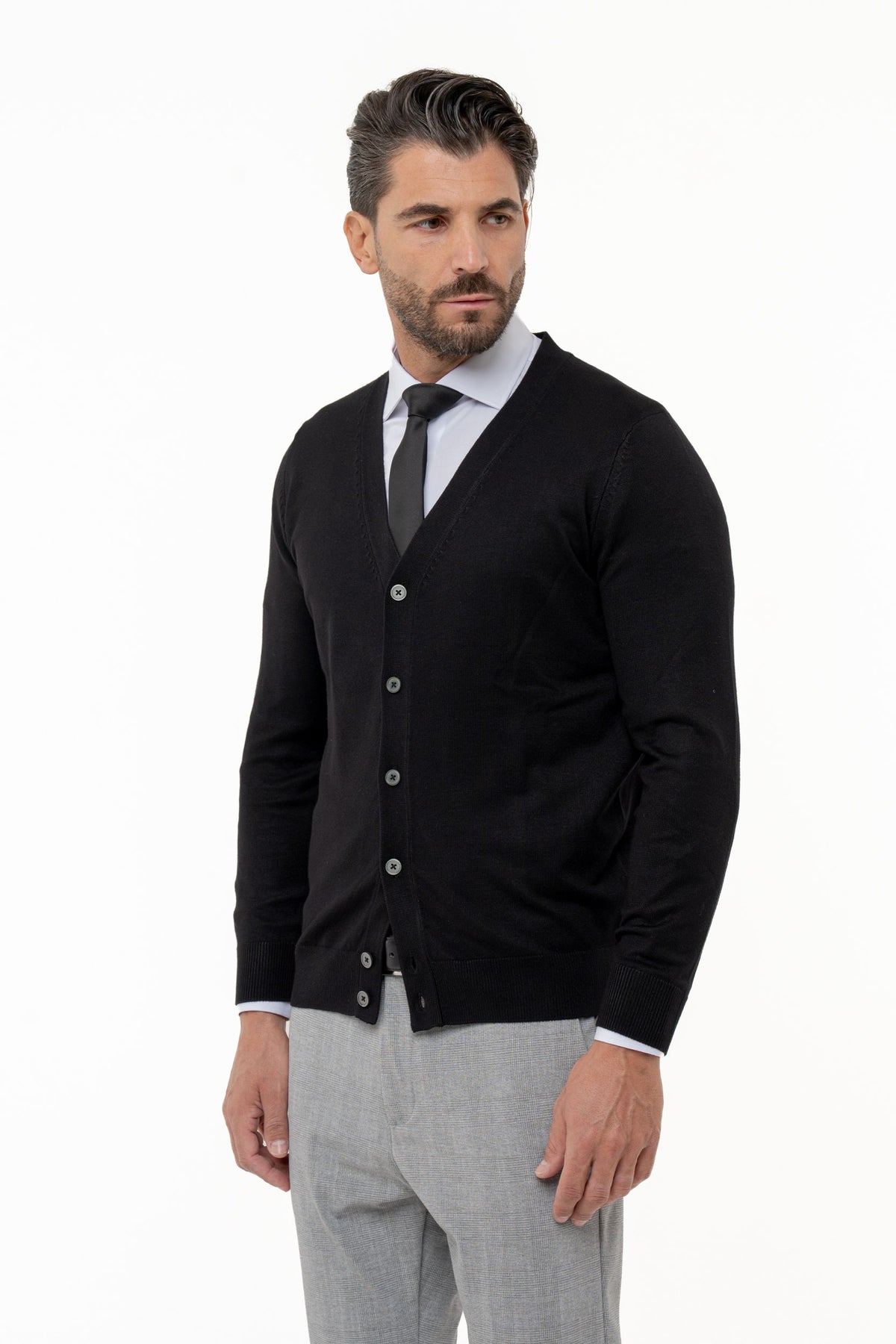 Cardigan in viscosa a manica lunga