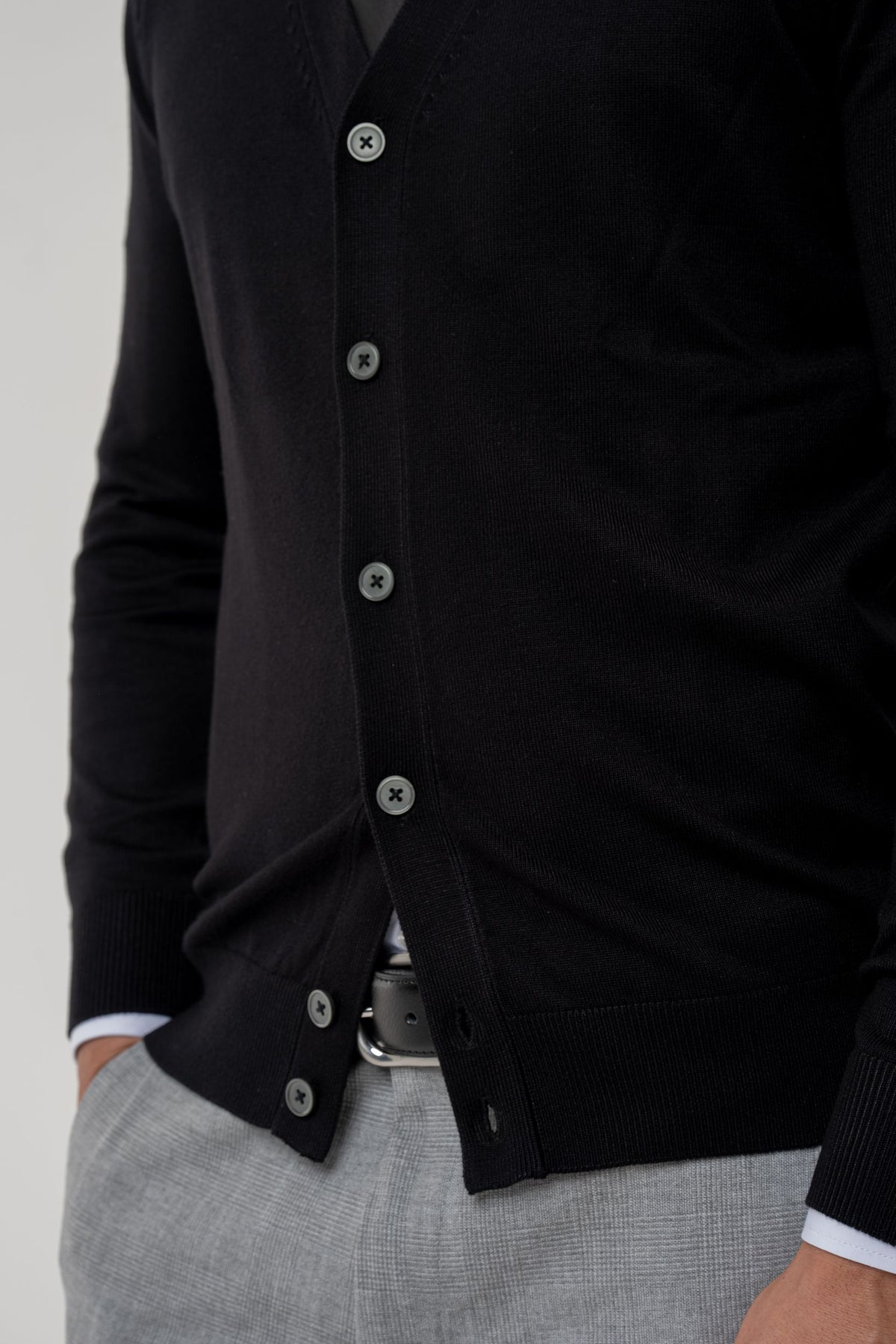 Cardigan in viscosa a manica lunga