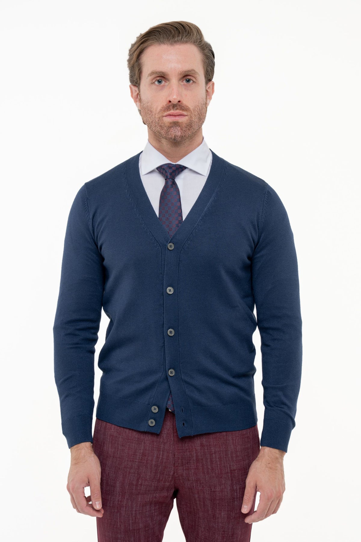 Cardigan in viscosa a manica lunga