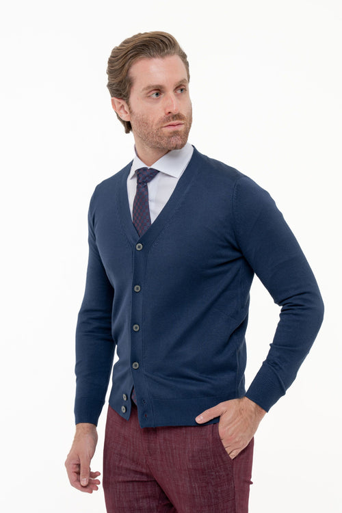 Cardigan in viscosa a manica lunga