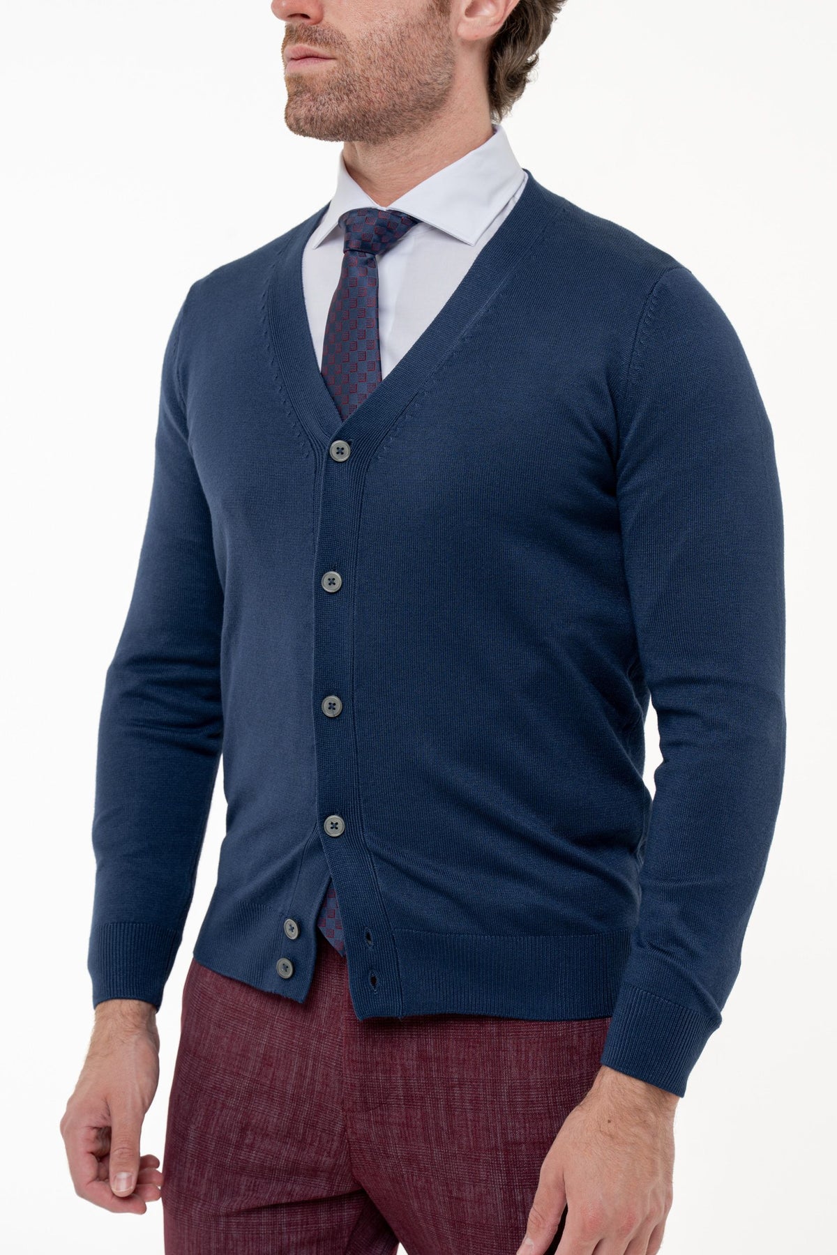 Cardigan in viscosa a manica lunga