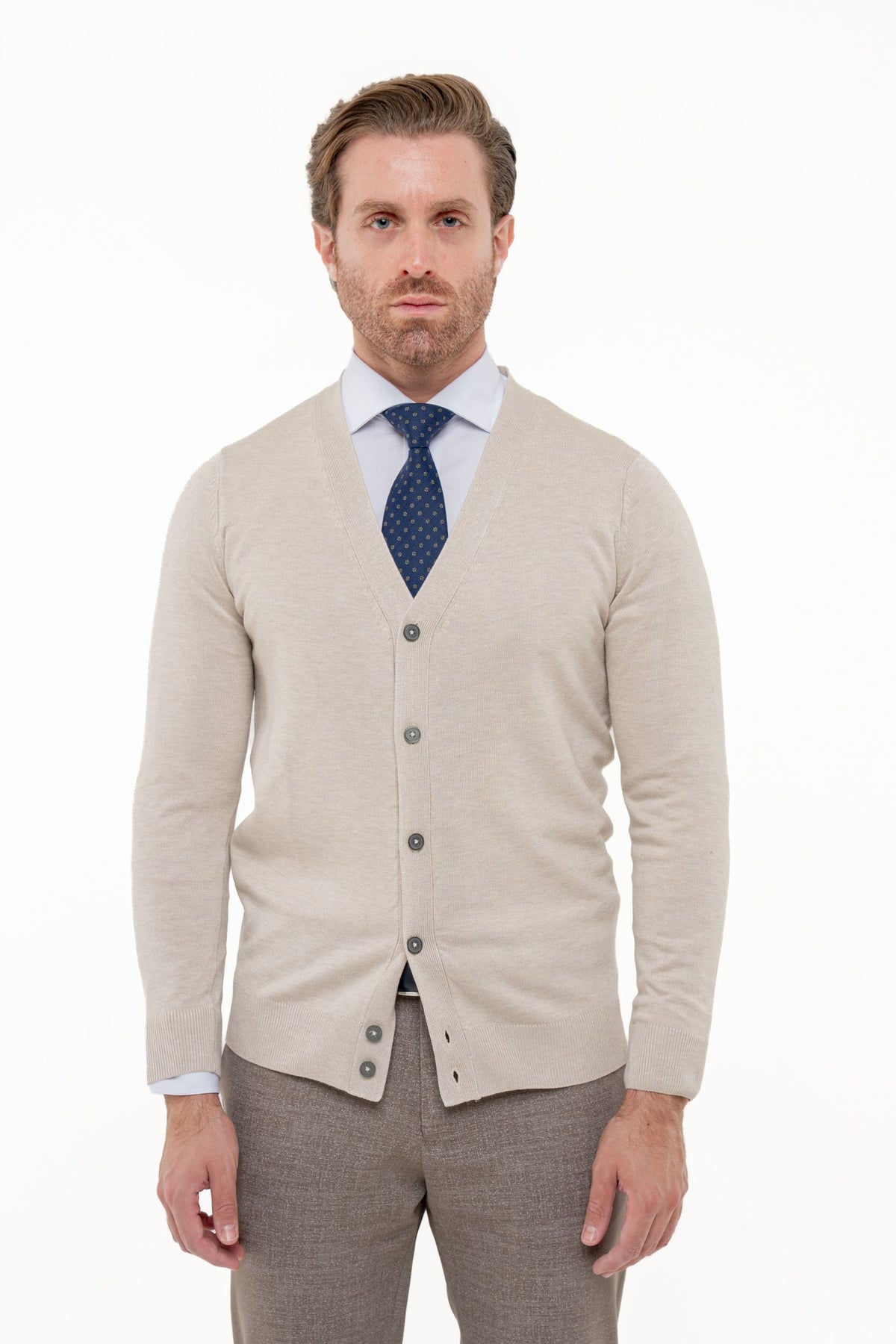 Cardigan in viscosa a manica lunga