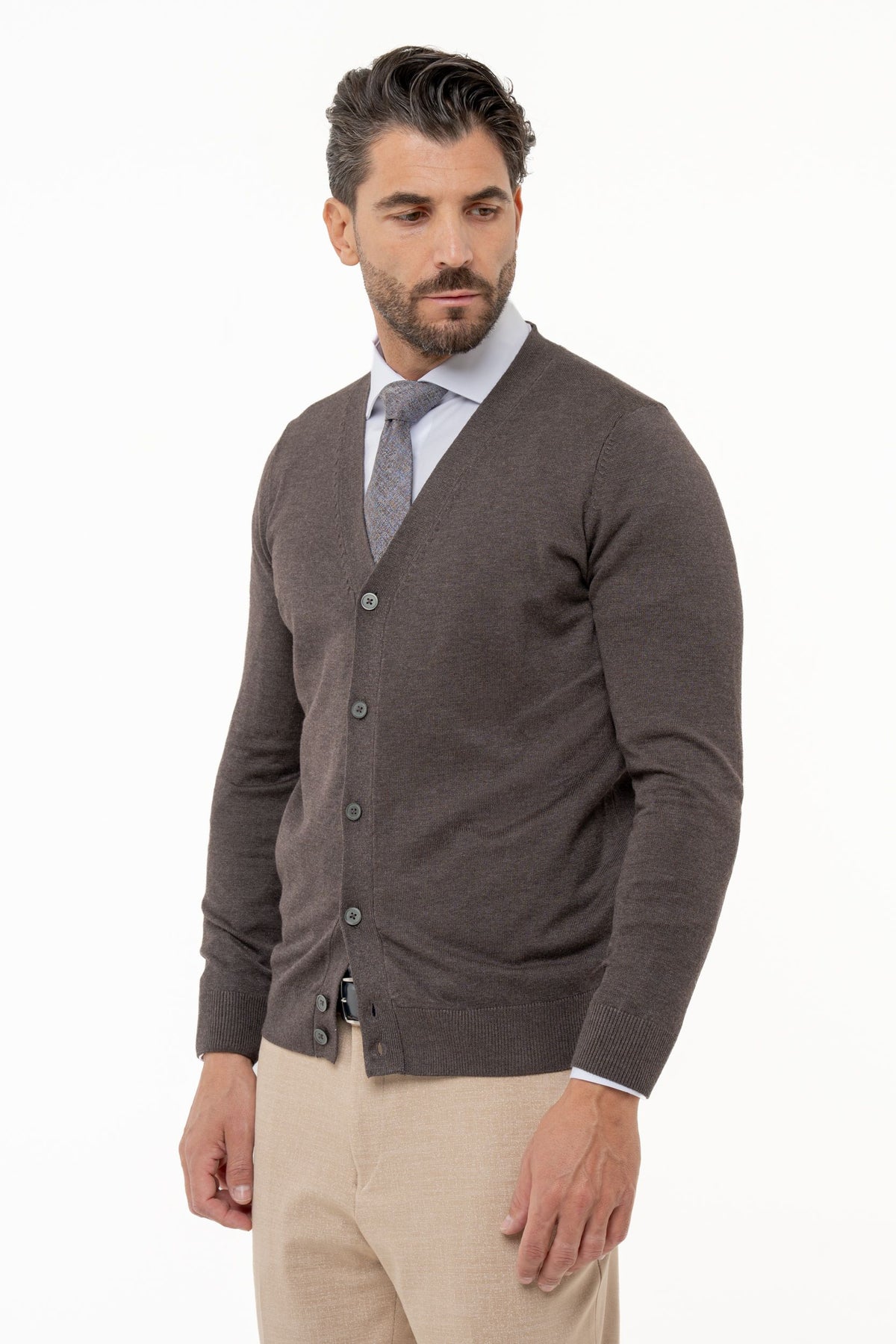 Cardigan in viscosa a manica lunga