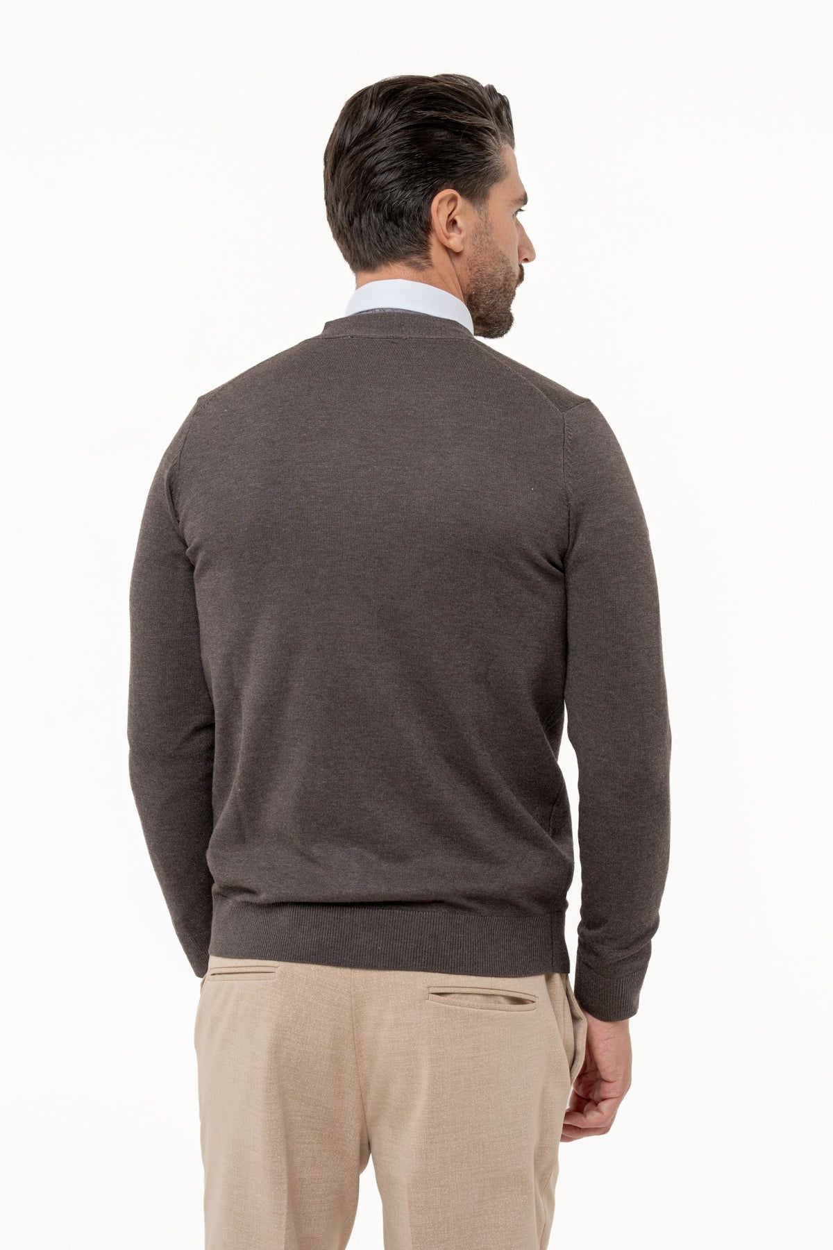 Cardigan in viscosa a manica lunga