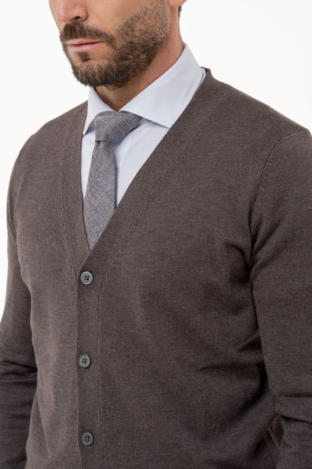 Cardigan in viscosa a manica lunga