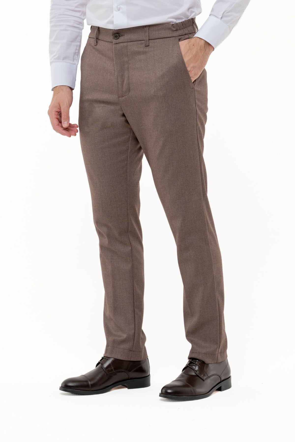 Pantaloni classici in tessuto rasato