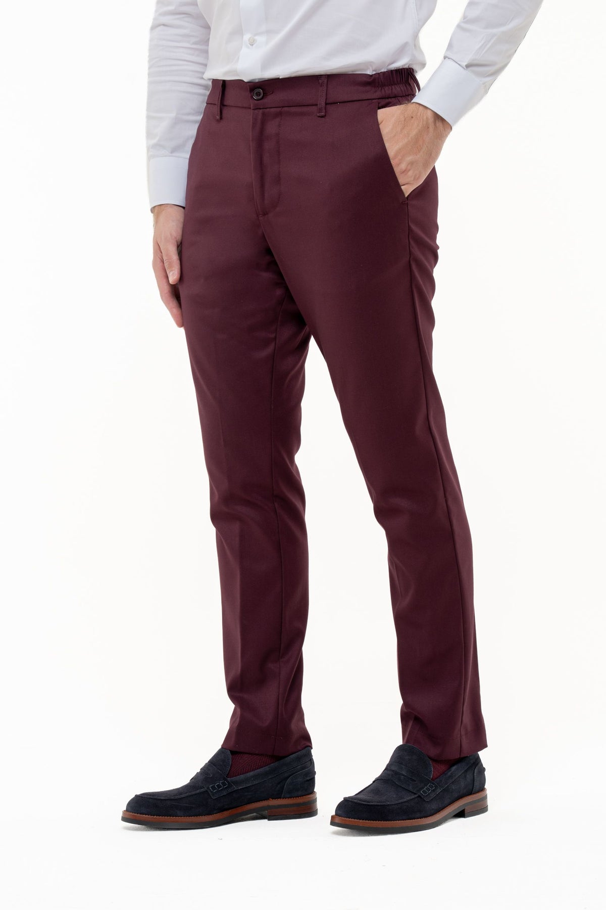Pantaloni classici in tessuto rasato