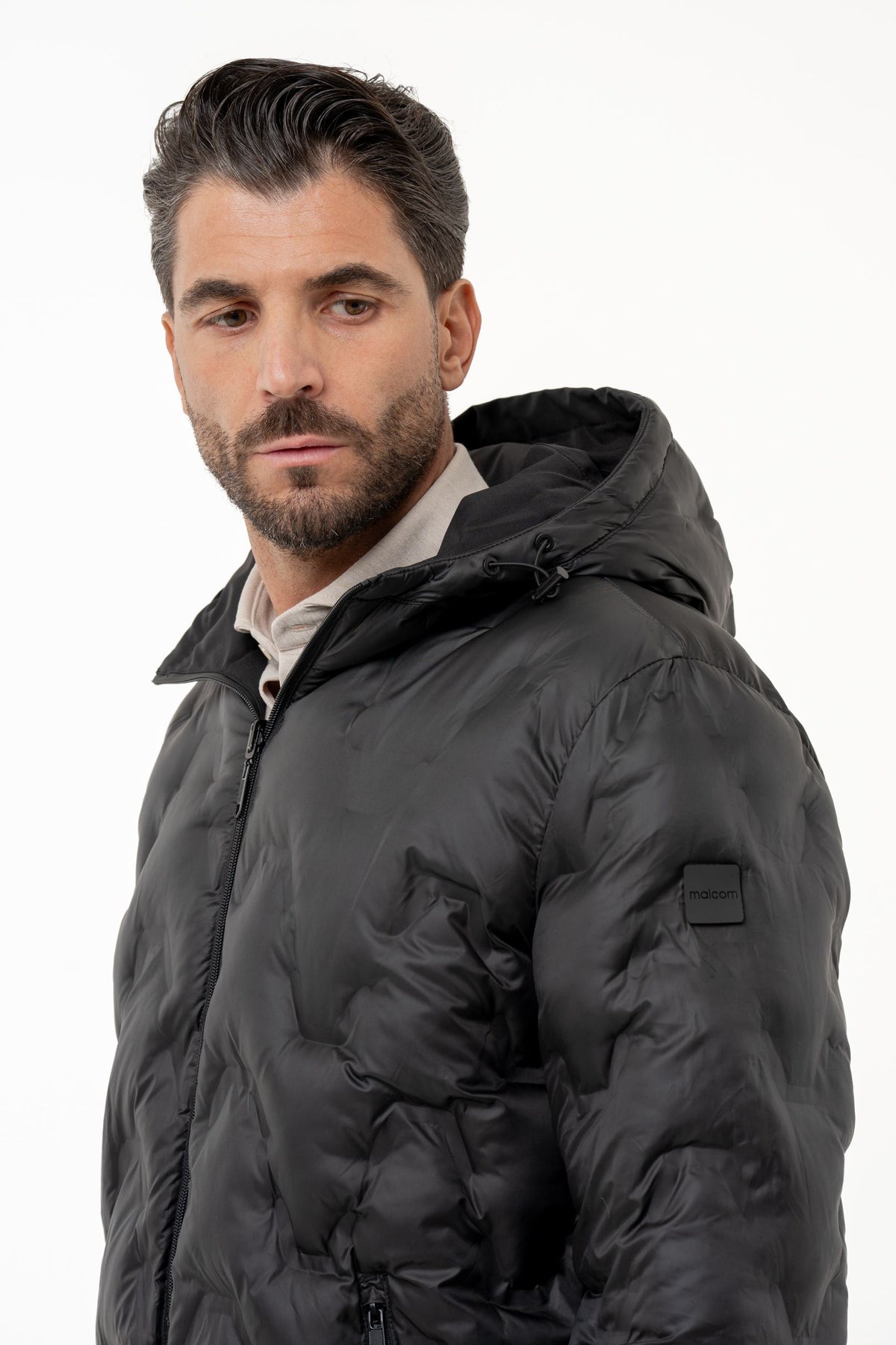 Giubbino lungo reversibile con cappuccio