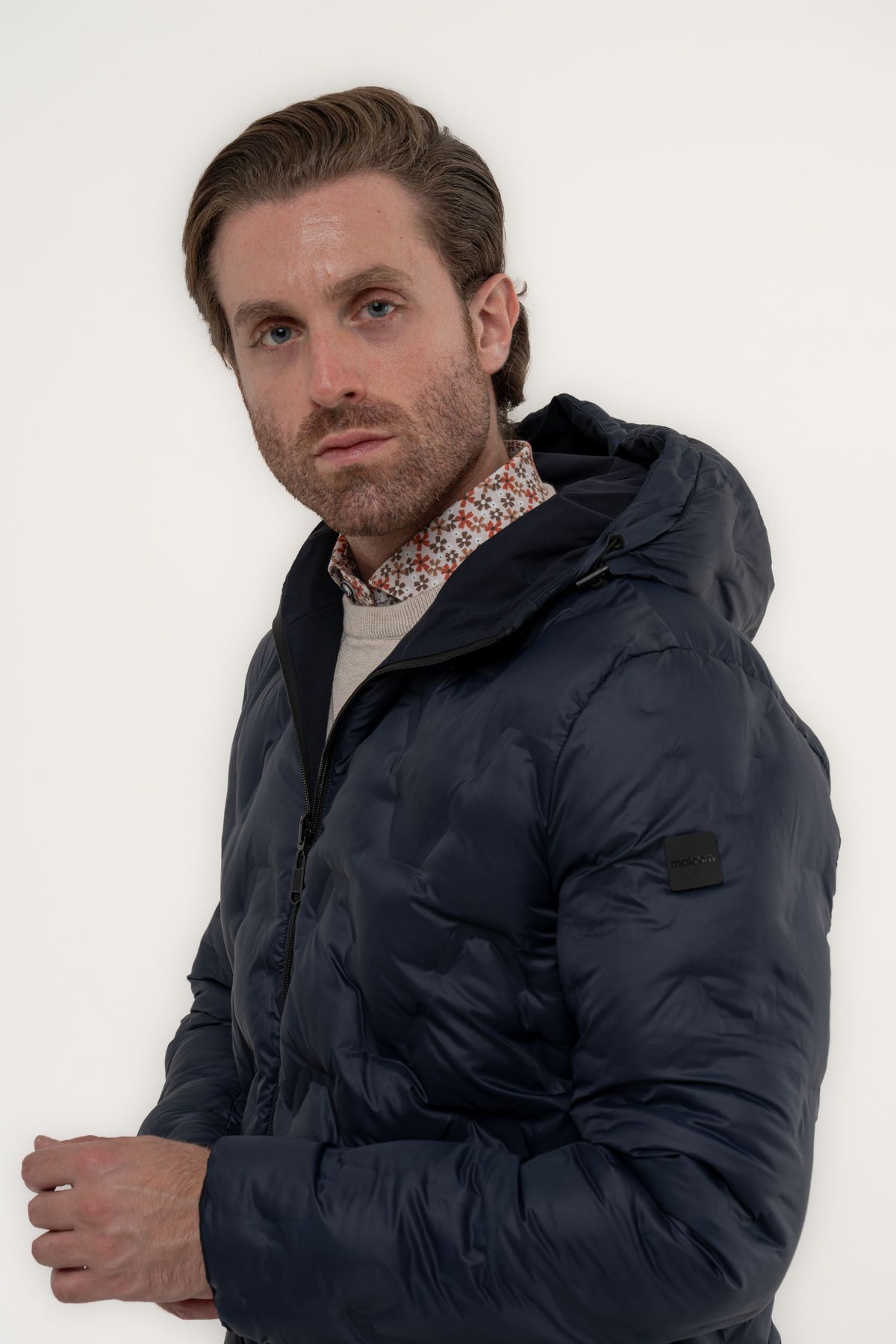 Giubbino lungo reversibile con cappuccio