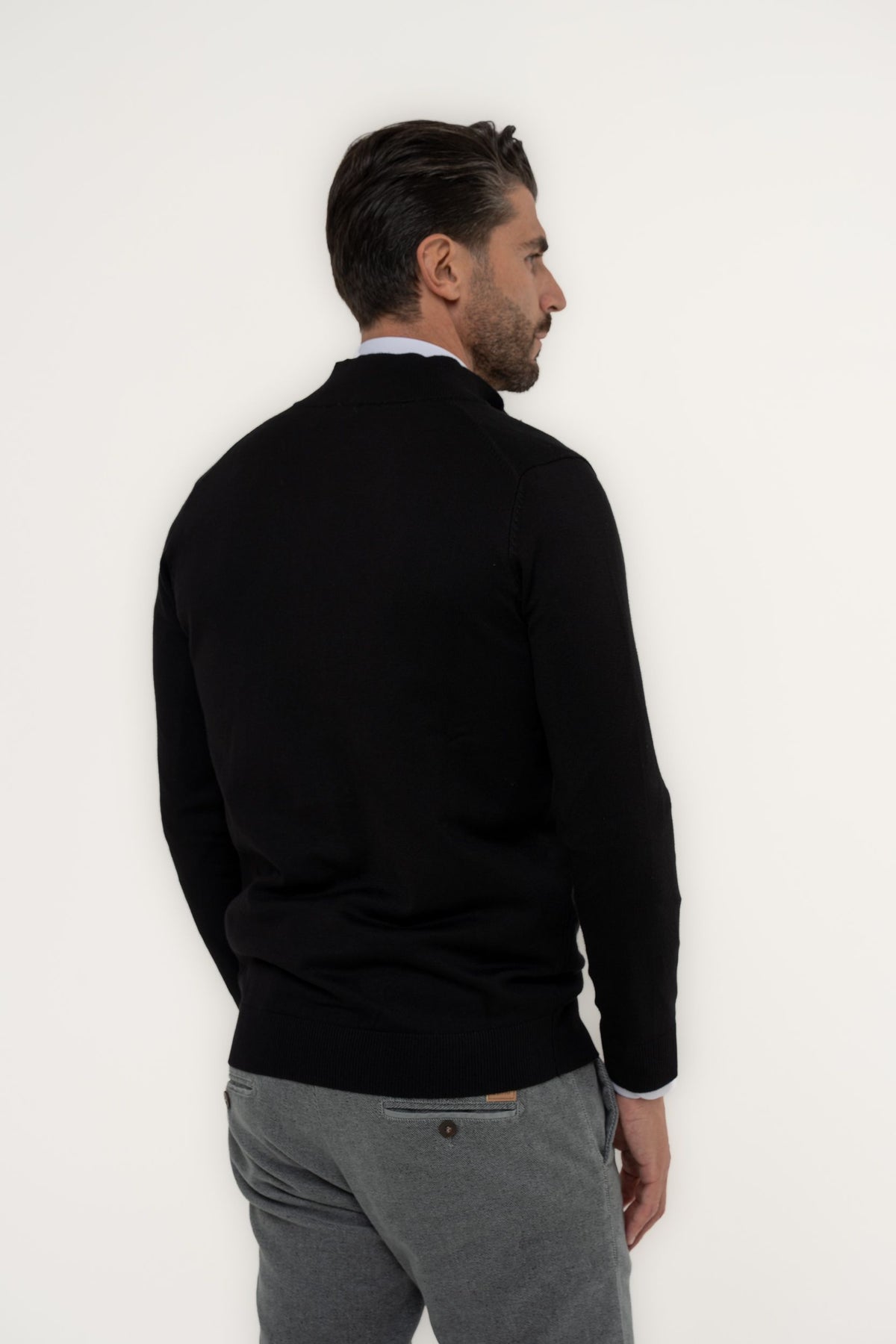 Cardigan con zip e bottoni