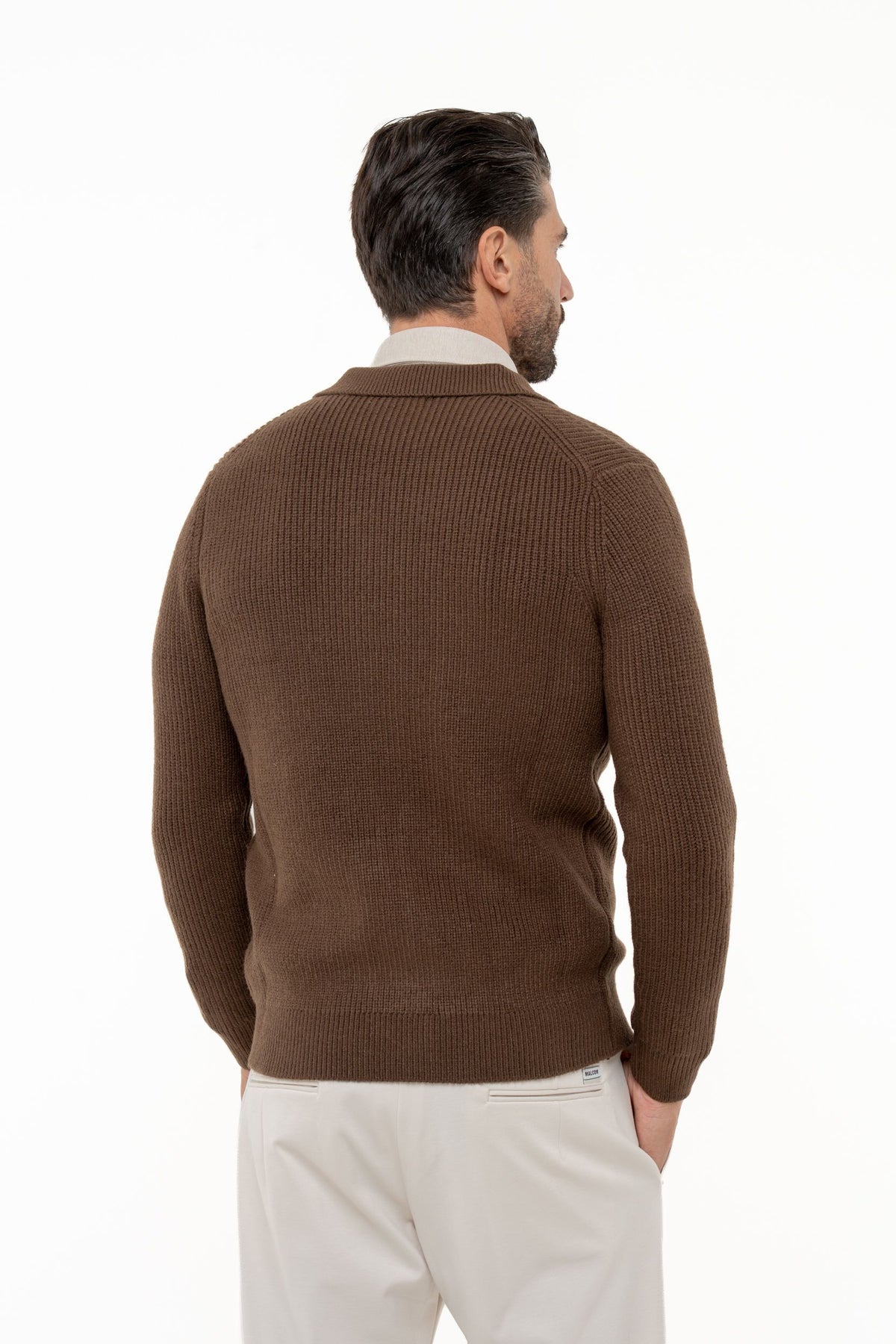 Cardigan con collo camicia