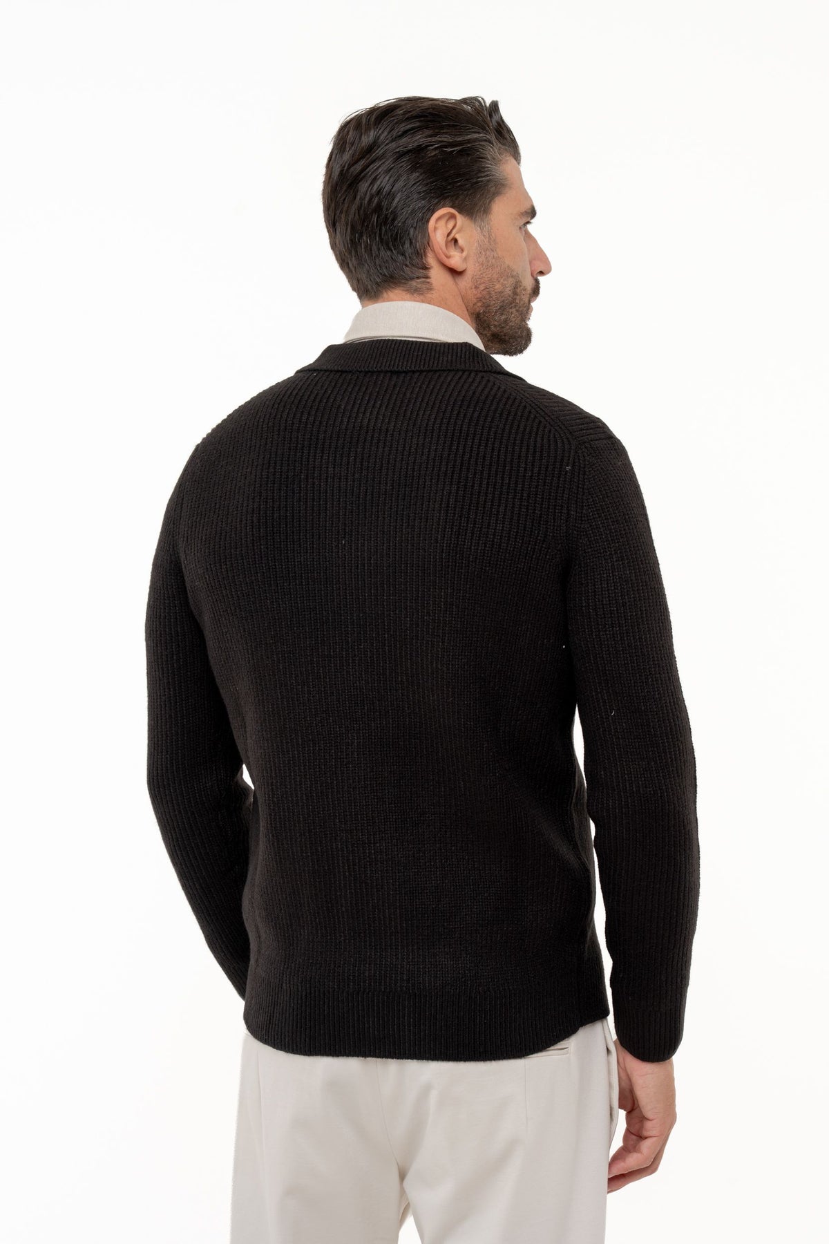 Cardigan con collo camicia